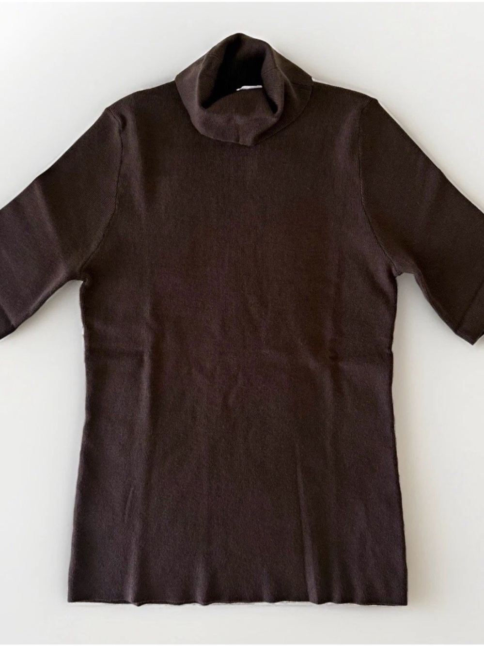 Chadwick’s Stretch Brown Elbow Sleeve Turtleneck Pullover Viscose Sweater L Tall